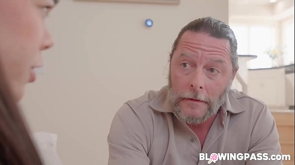 Teen stepdaughter deepthroating stepdad